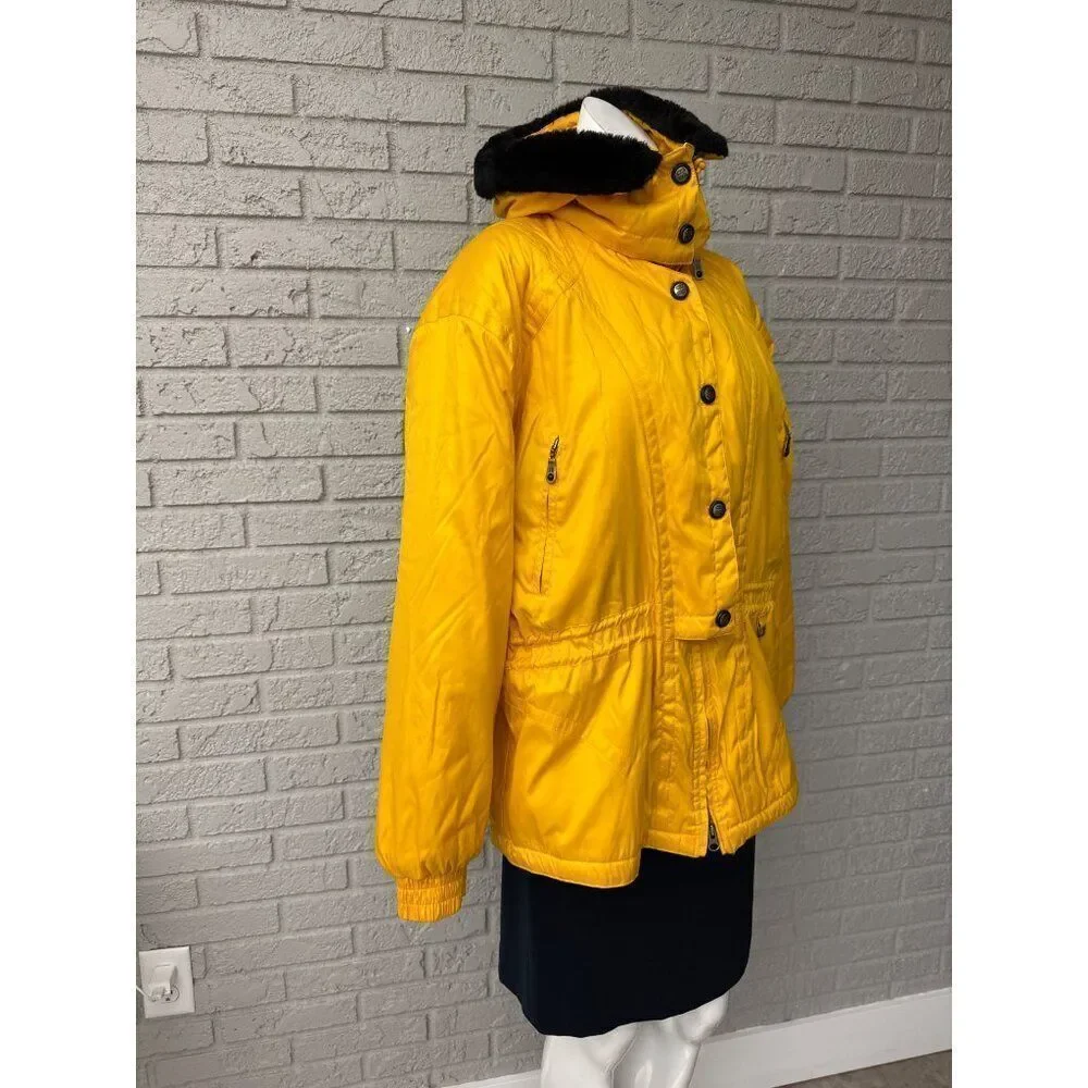 Jeunesse by Couloir Women Yellow Detachable Hoodie Winter Ski Jacket Size 12